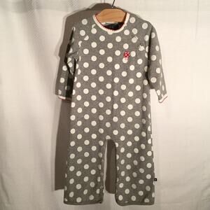 Toobydoo 18-24m grey white bell bottom romper euc